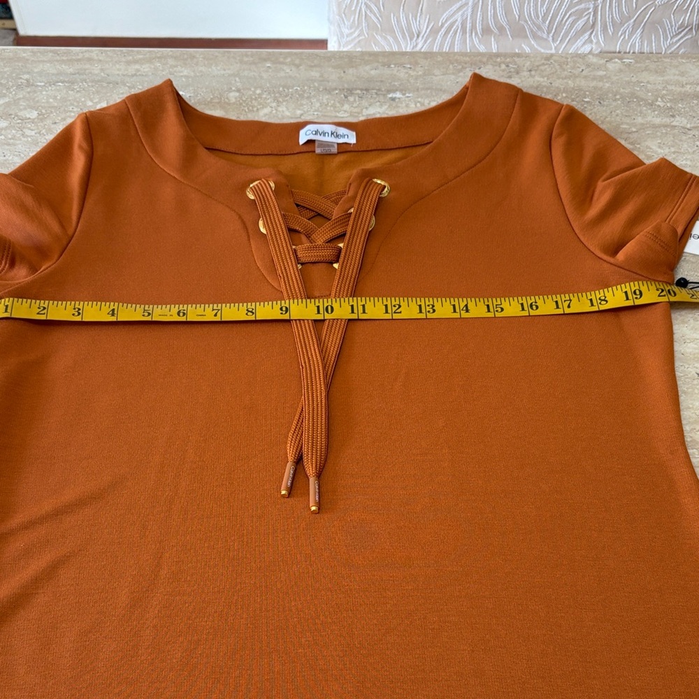 Michael Kors Rust Lace-Up Dress-NWT - Picture 8 of 13